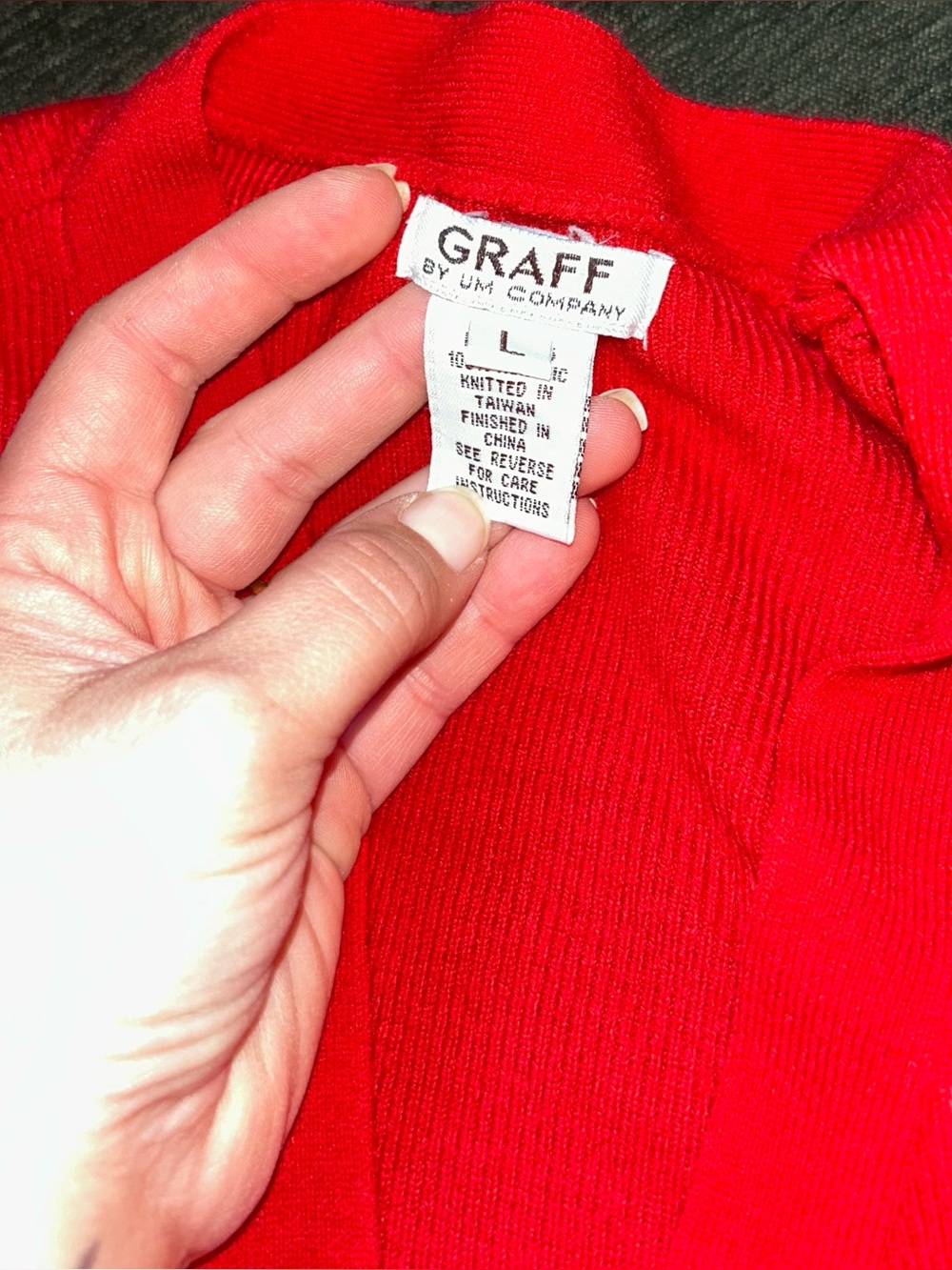 Red Women's Button-Front Cardigan Sweater - Picture 2 of 2